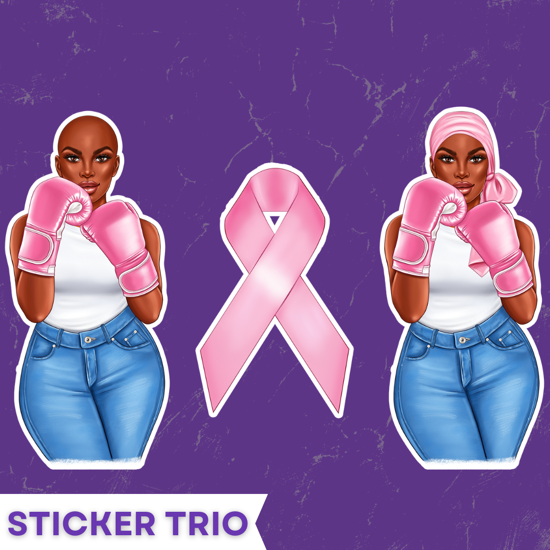 She Is A Fighter Sticker Trio