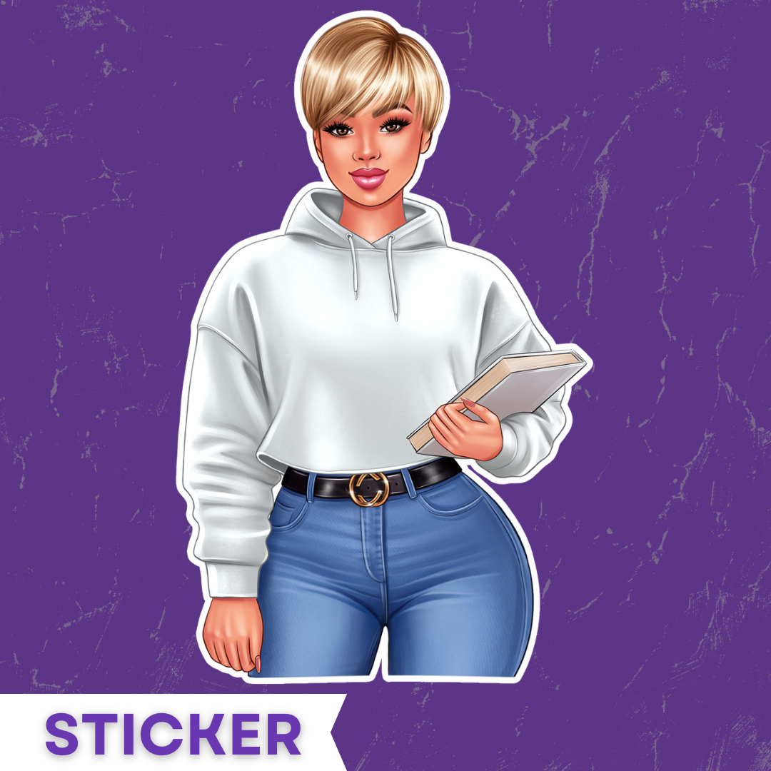 School Girl Sticker