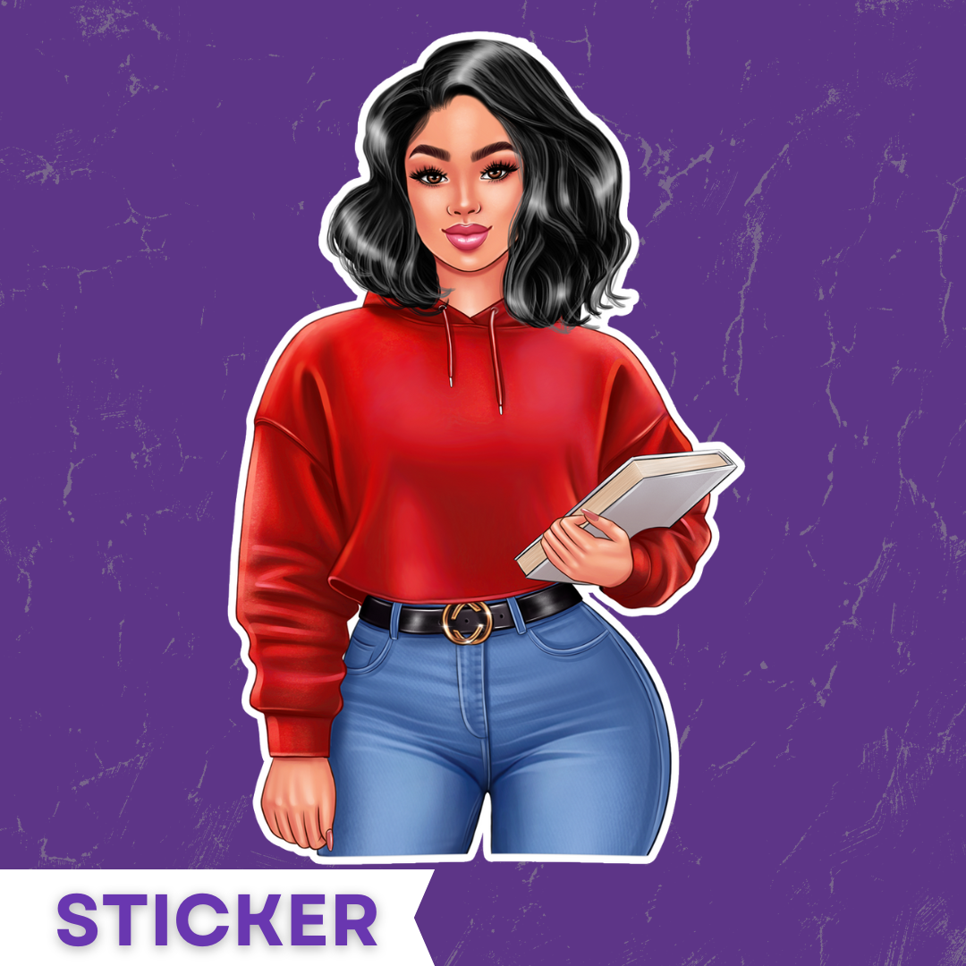 School Girl Sticker