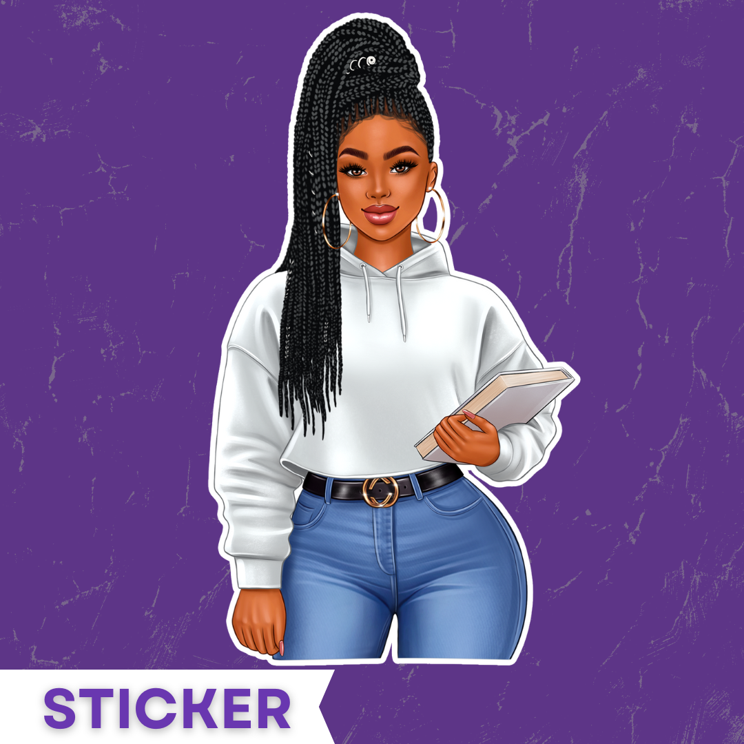 School Girl Sticker
