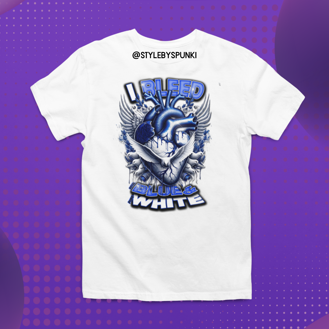 Bleed Blue N White Tee
