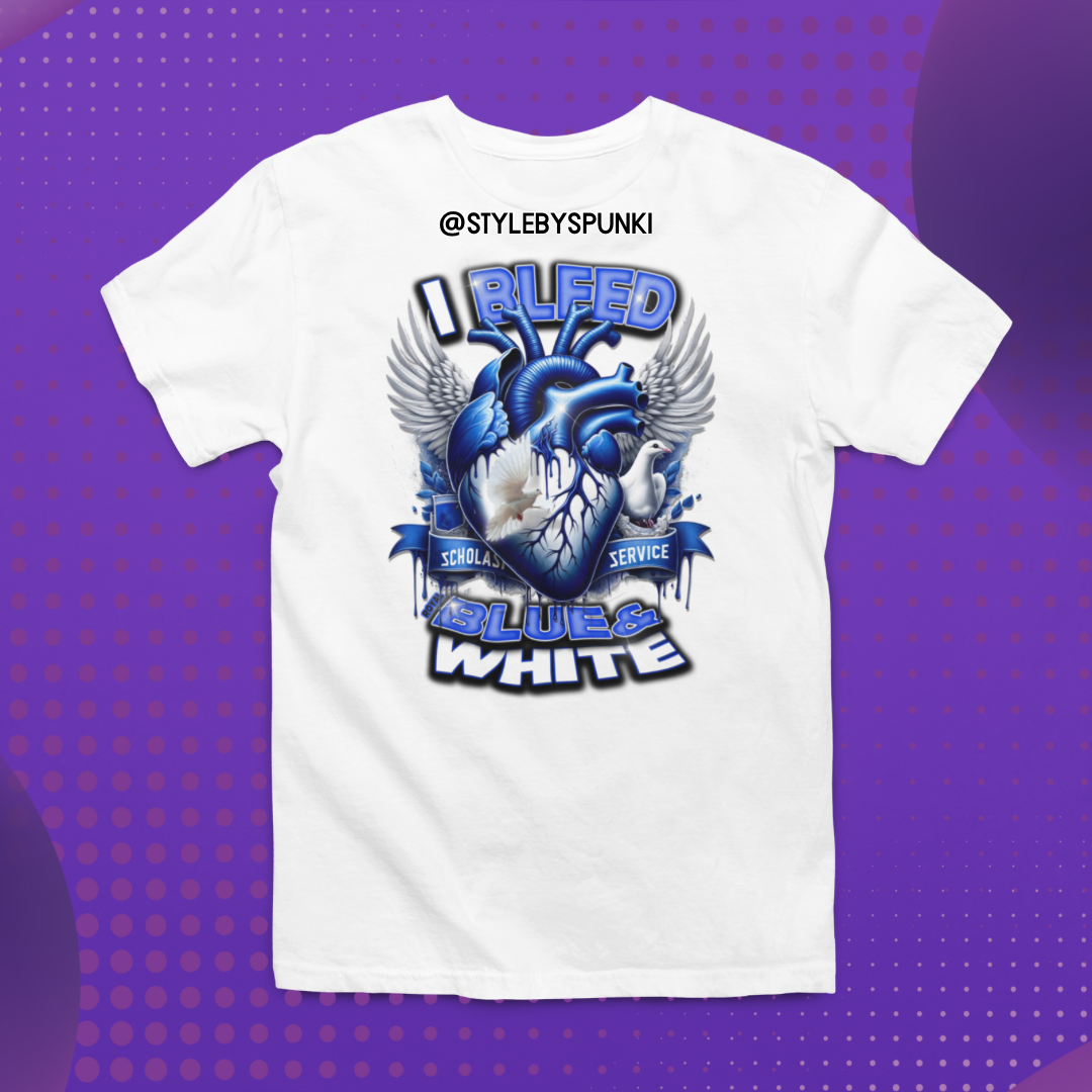Bleed Blue & White 2 Tee
