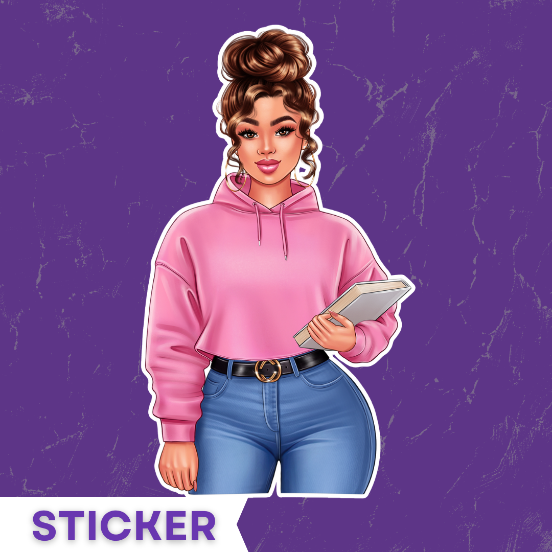 School Girl Sticker