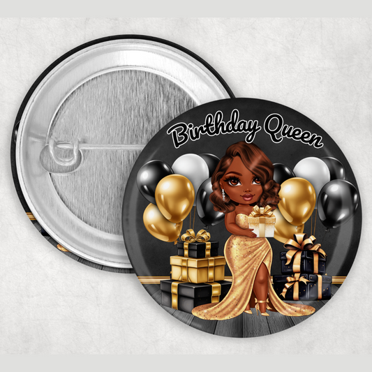 Birthday Girl Button Pin
