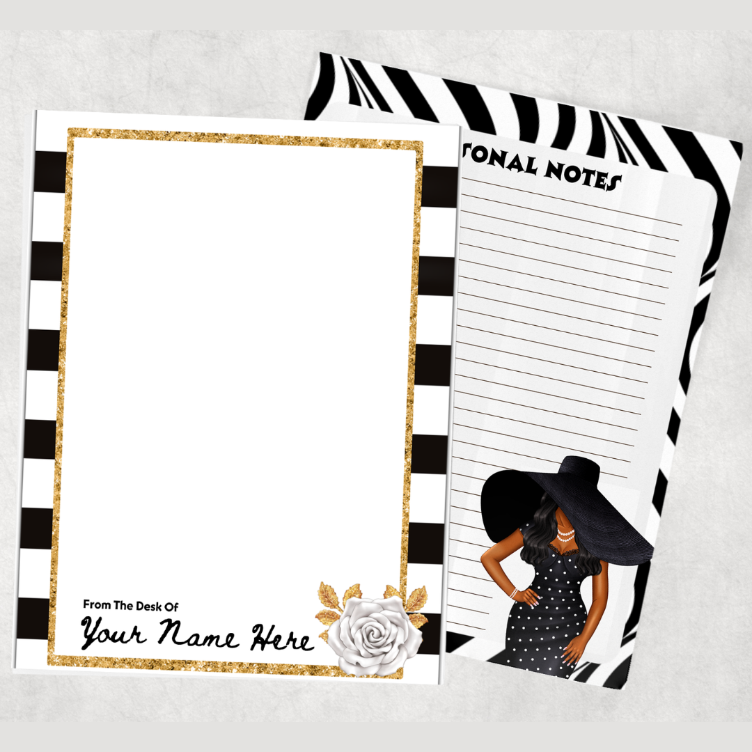 It’s Black & White Personalized Notepad Duo