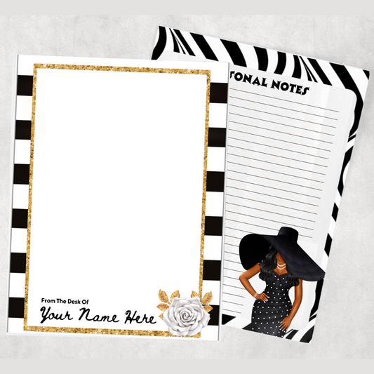It’s Black & White Personalized Notepad Duo