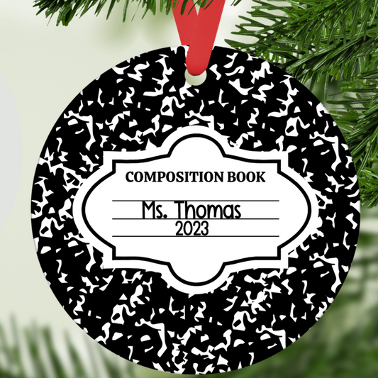 Personalized Composition Notebook Ornament