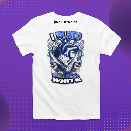 Bleed Blue N White Tee