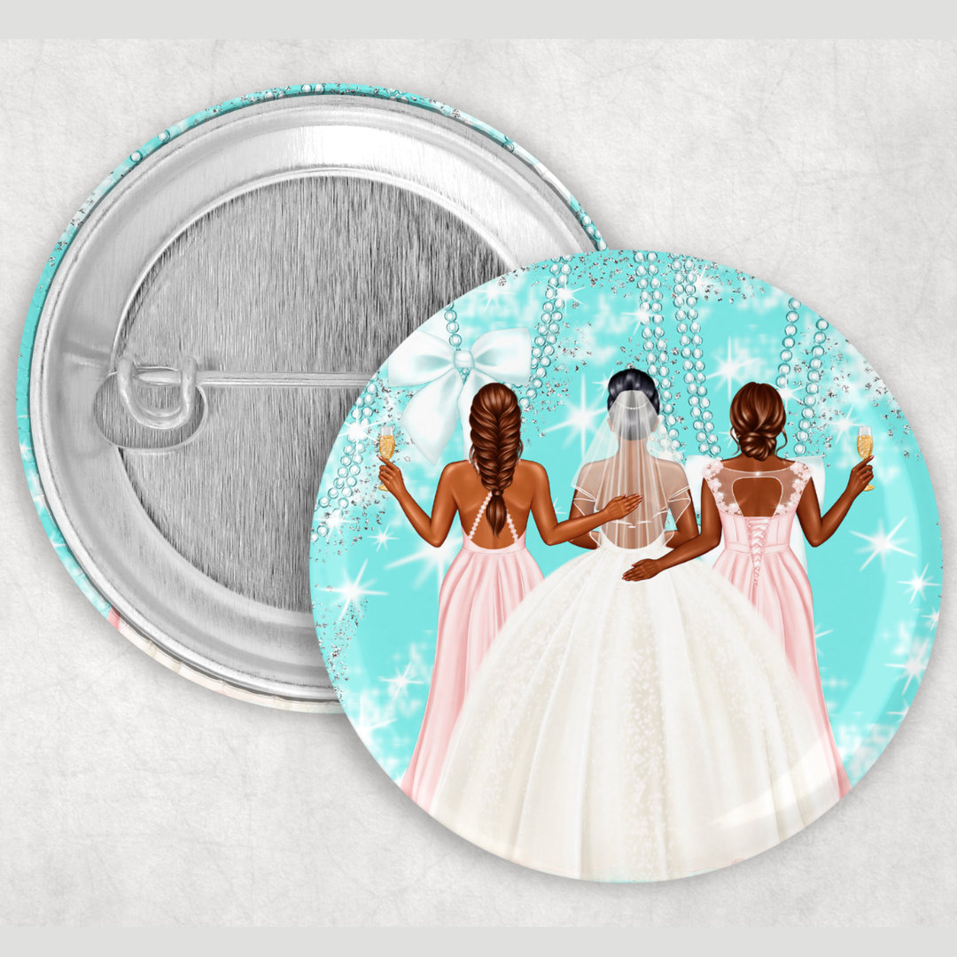Bride & Party Button Pin