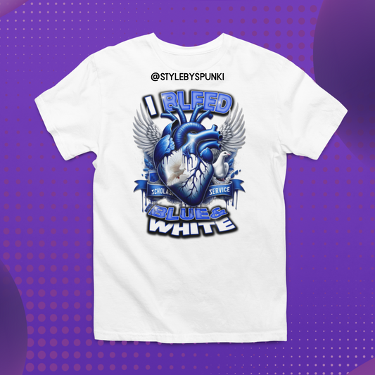 Bleed Blue & White 2 Tee