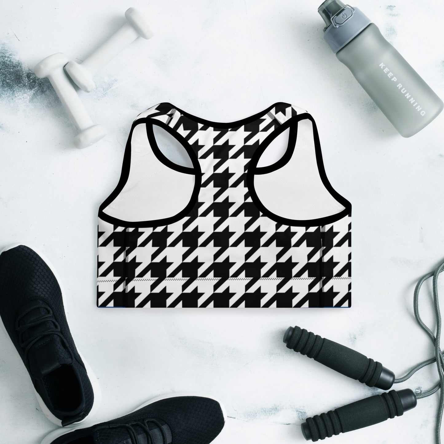 A Little Houndstooth Padded Sports Bra
