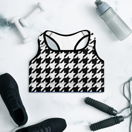 A Little Houndstooth Padded Sports Bra